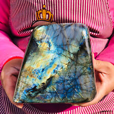 1940g Natural Dazzling Labradorite Quartz Crystal Rough Polished Specimen KH584 picture
