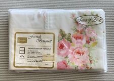 Vintage Sears Perma Prest Percale Two Regular Pillowcases Pink French Bouquet picture