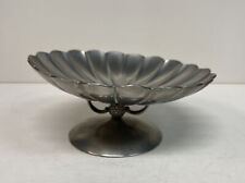 1930s Art Deco Vintage Insico Pewter 396 Fancy Small Compote with Arch Ball Base picture