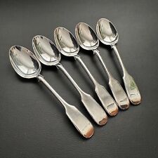 5x VINTAGE CHRISTOFLE SILVER PLATE HALLMARKED DECO DESSERT SPOONS MADE IN FRANCE picture