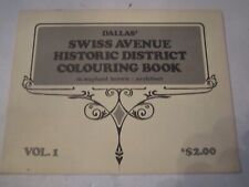 VINTAGE DALLAS SWISS AVENUE HISTORIC DISTRICT COLORING BOOK 17 PAGES - BN-5 picture