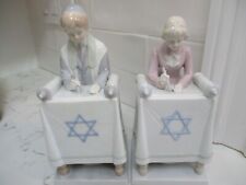 Lot of 2 Moso Jacob Jewish Banai Mitzvah kids boy & girl Porcelain Figurines EUC picture