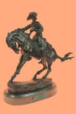 Remington Seasoned Cowboy on Horse Western Old West Bronze Sculpture Statue SALE picture