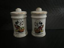 Vintage Mickey Mouse Salt and Pepper Shakers Gold Trim 1960's Walt Disney picture
