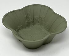 Vintage Wedgwood Sage Green Jasperware 5” Textured Raised Ivy Design Bowl Dish picture
