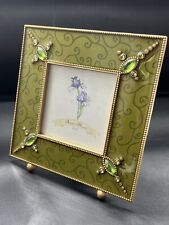 Picture Frame Ashleigh Manor Jeweled High Quality Green Enameled Photo 3''x3'' picture