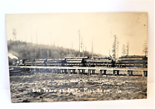 RPPC Log Train Smith Mill Boom 135 Oregon Early 1900's Antique RR Locomotive picture