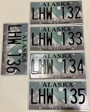 Five 5 Alaska Aurora Borealis License Plates In Excellent Condition picture