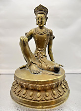 20th c. Nepalese/Tibetan Lost Wax Cast Bronze Sculpture Buddhist Bodhisattva picture