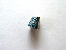 Vintage Thimble Alpaca Mexico Abalone Shell Mother of Pearl Turquoise picture