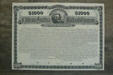 RARE California Southern 1886 Unissued Railroad Stock / Bond Certificate  picture
