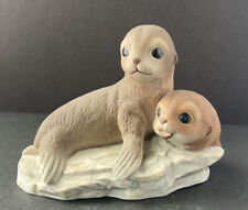 Vintage 1981 Homco Masterpiece Porcelain Baby Seal Pups Figurine From Mexico picture