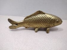 Vtg Brass Fish Figurine 2.5” Tall 6.25” Long 11 oz Unbranded (22) picture