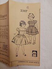Vintage 1950s Mail Order Sewing Pattern 2397. Child's Dress w Options. Size 6 picture