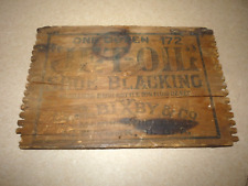 Antique Vintage JET-OIL  SHOE Box end Advertising Sign - Crate Lid  7.5 x 5 picture