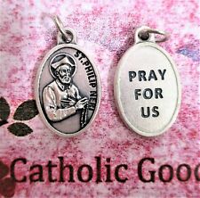 St. Philip Neri  - Pray for Us - Ox Die Cast Silver Tone 1