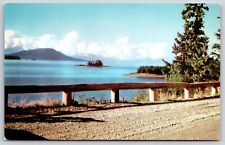 Juneau Alaska~View Of Lynn Canal From Hwy~Union Oil Company~Vintage Postcard picture