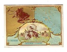 c1890's Trade Card French Astrological, Constellation Le Taureau, Enlevement Eur picture