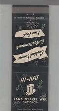 Matchbook Cover - Hi-Hat Cocktail Lounge Land O Lakes, WI picture