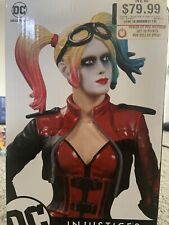 NEW DC INJUSTICE 2 HARLEY QUINN Statue Red & Blue Hair GAMESTOP Exclusive Figure picture
