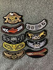 Harley Davidson HOG Harley Owners Group Patch and 8 Rocker Patches. picture