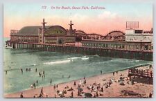 Ocean Park California Beach and Pier Divided Back Postcard picture