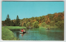 Postcard Henryville Lodge and Cabanas People on a Canoe Henryville, PA picture
