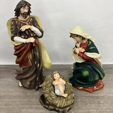3 pc Set O’well Mary Joseph Jesus Christmas Nativity Figure Ceramic 11