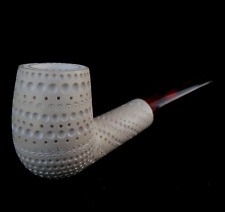 AGovem Handcarved Lattice Billiard Meerschaum Smoking Tobacco Pipe Pipa AGM-1648 picture