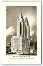 c1950 NEW YORK CITY THE WALDORF-ASTORIA PARK AVE LITHOGRAPH POSTCARD P2115 picture