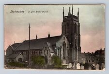 Leytonstone East London England, St. John Baptist Church, Vintage c1906 Postcard picture