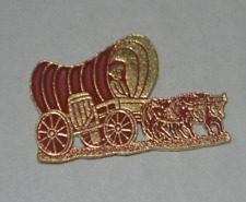 Conestoga Wagon Drawn by Oxen Souvenir Lapel Hat Pin picture