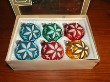 6 Vintage Lanissa Glass Christmas Tree Ornaments West Germany picture