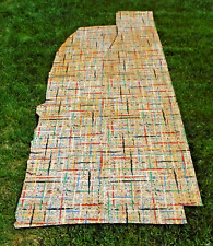 Vintage~Linoleum Flooring~Craft~ Large Roll Scrap~Primary Grid~Colorful Accents picture