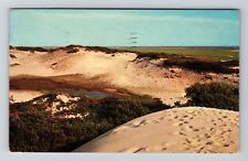 Cape Cod MA-Massachusetts, Footprints on Sand Dunes, c196, Vintage Postcard picture