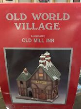Vintage Lighted Holiday Old Mill Inn 1990 Old World Village Hand Painted In Box picture