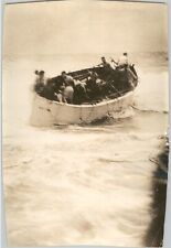 Lifeboat with Survivors FLAMING SHIP 'Morro Castle' New Jersey 1934 Press Photo picture