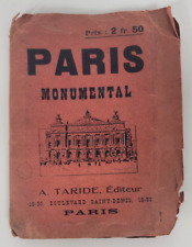 1920s Paris Monuments Map With Original Jacket - A. Taride, Editeur picture