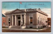 Lincoln IL-Illinois, United States Post Office, Antique Vintage c1913 Postcard picture