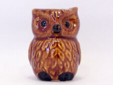 Brown Owl Ceramic Toothpick Holder - Vintage 60s 70s Retro Kitsch Kitchen Decor picture