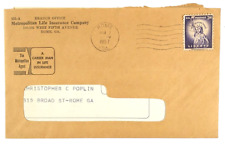 Metropolitan Life Insurance Rome Georgia 1957 Envelope & Invoice PA117 picture