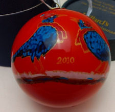 2010 Dillards Four Calling Birds 12 Days of Christmas Glass Ornament with Box picture