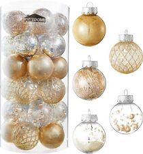 Syncfun 30 Pcs Christmas Clear Plastic Champagne Ornament Set, 2.36?? Xmas Gifts picture
