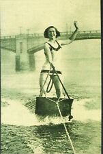 Miss Gladys Clements on River Thames, 1933, Reproduction Nostalgia Postcard Club picture