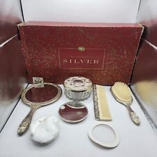1994 Royal Gallery Of Silver 5 Pc. Dresser Set - Brush, Mirror, Powder Box, Comb picture