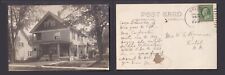 RPPC Man and Woman Posing in Front of Large House 1909 Vintage Used Postcard picture