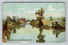 Ypsilanti MI-Michigan, Huron River Scene, Antique Vintage Souvenir Postcard picture