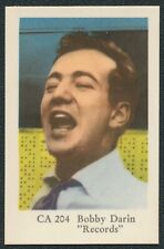 1962 BOBBY DARIN 'RECORDS' TV & MUSIC STARS DUTCH GUM CARD CA 204 NM picture