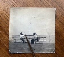 Antique 1900s - 10 Victorian Ladies Sit on Atlantic City NJ Pier Original Photo picture