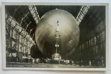 ca 1930s Germany RPPC Postcard LZ 127 Graf Zeppelin airship crowd inside hangar picture
